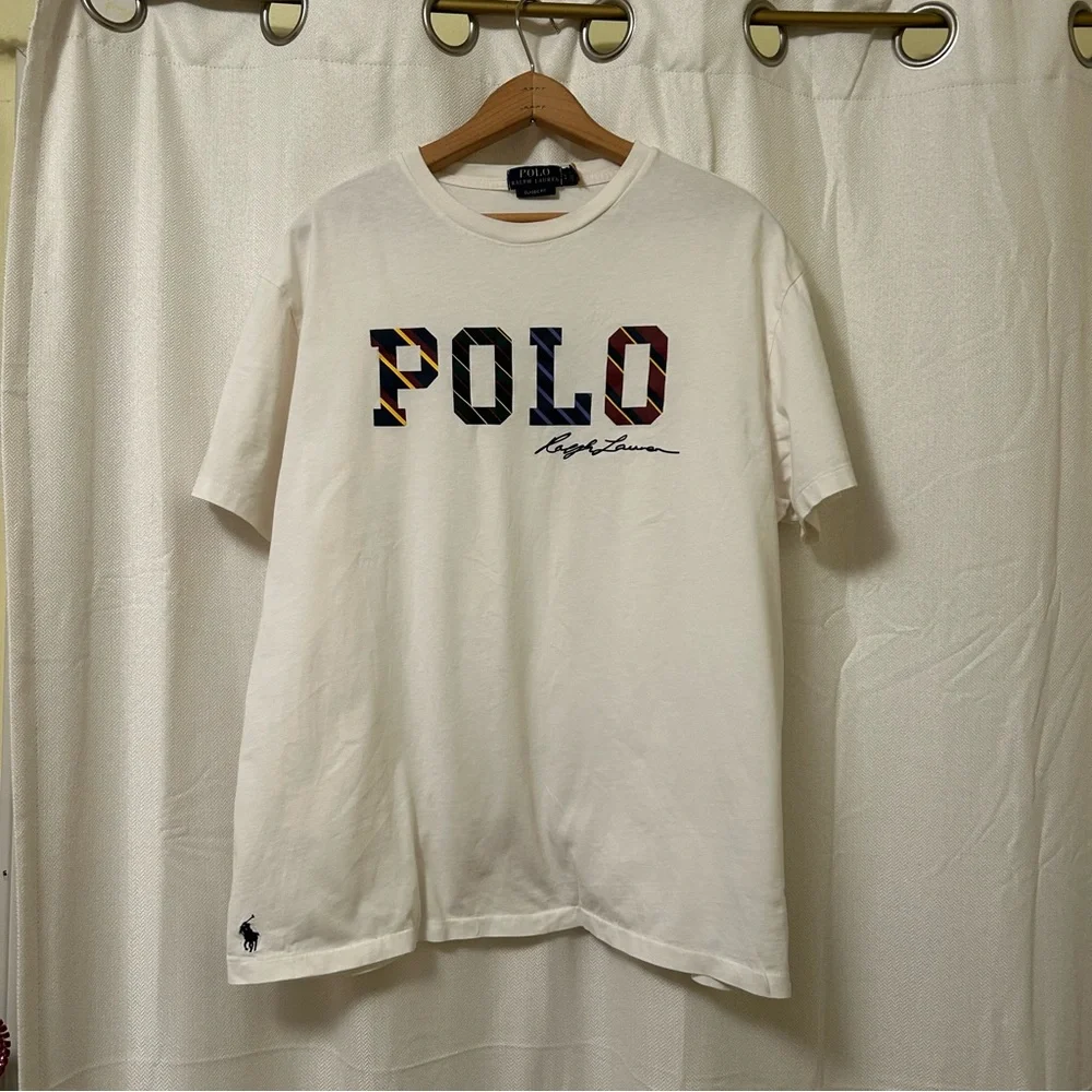 Polo Ralph Lauren Classic Fit Logo Jersey Tee White Size Large Short Sleeve
